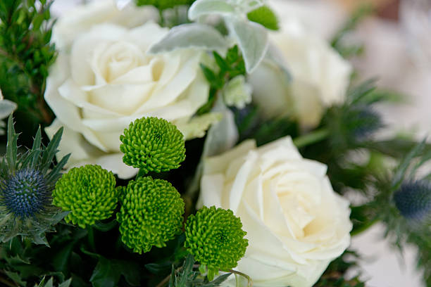 romantic, trendy and colorful bridal bouquet