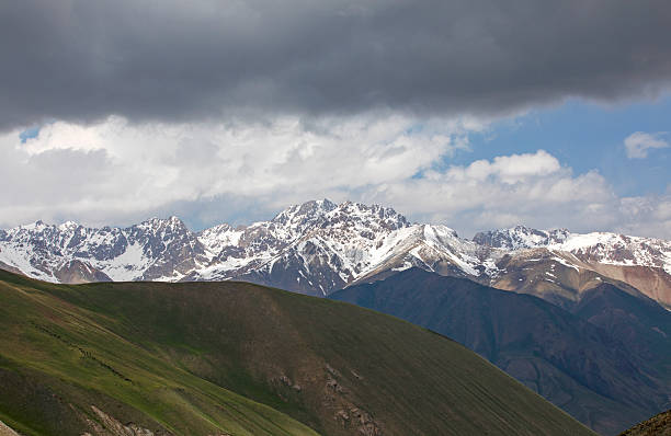 Mountains and clouds in Kyrgyzstan.