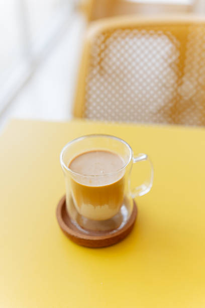 Gourmet Milk Coffee in Insulated Glass with Cork Coaster