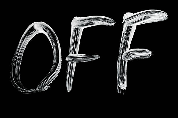 Impactful handwritten lettering OFF used for sale percentages and promotional banners. Expressive brush stroke style for retail advertising.