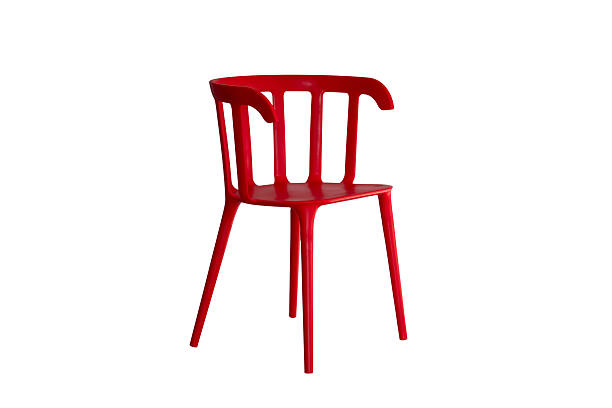 Yellow Plastic Chair on White Background - Multiple Angles