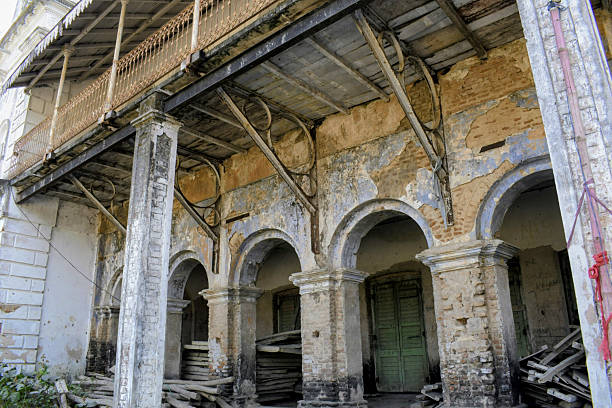 Medieval broken carts on the courtyard of the monastery of Santuari de Cura, at Randa town, Mallorca Island, Spain