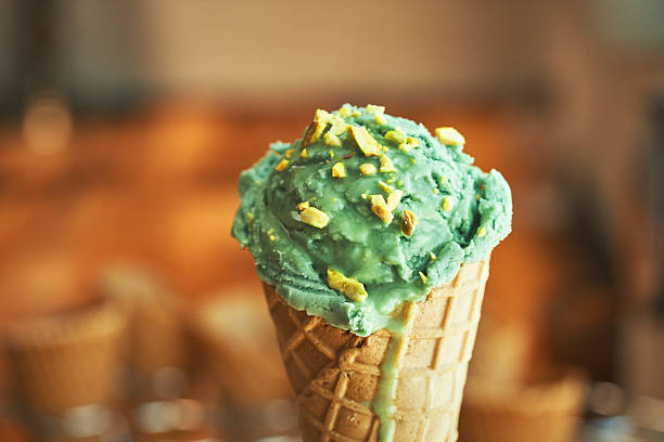 Pistachio Ice Cream in a Cone