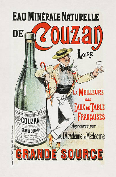Color lithographic poster for Couzan Natural Mineral Water by Albert Guillaume (the brand from the small town of Sail-sous-Couzan is now defunct).