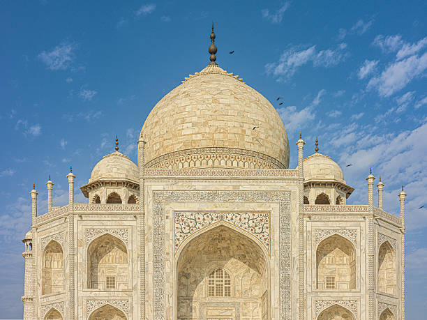Vertical shot of Taj Mahal in India, during the daytime. Travel concept