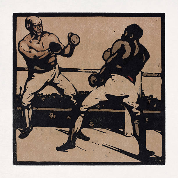 Print by William Nicholson depicting a Boxing match made in 1898 for An Almanac of Twelve Sports.
