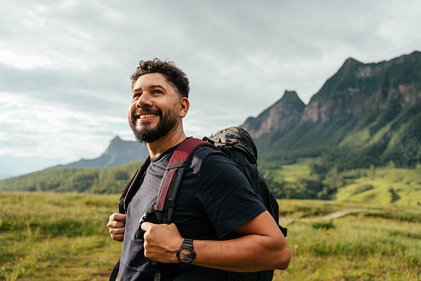 istock Adventurous man walking in the mountains, 2262813403