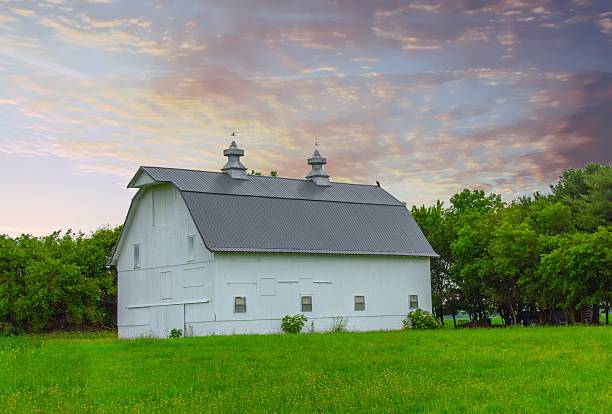 Low angle view of a barn building against the sky