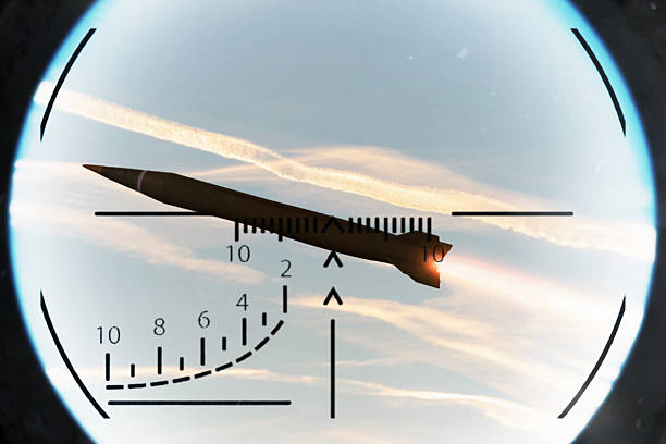 Air defense systems aiming at aerial target for destruction.