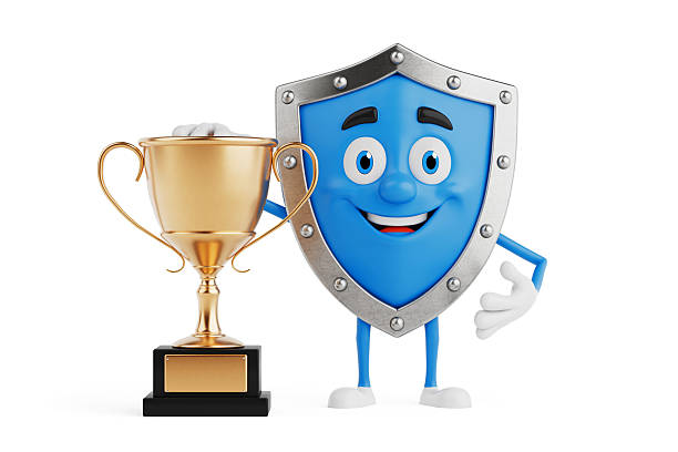 close up of the crystal trophy against green background