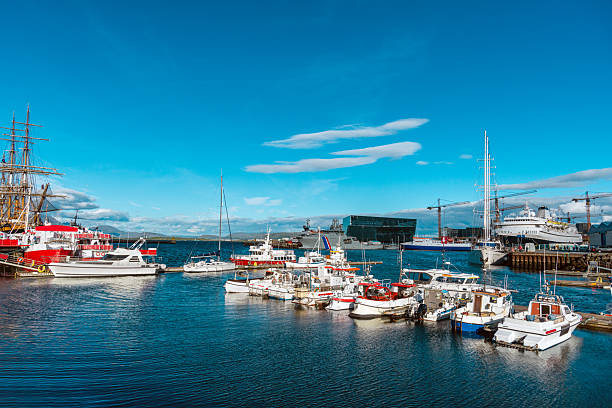 Reykjavik harbor at sunny day, Iceland