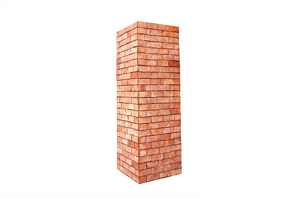 Brick blocks arranged for use in construction.