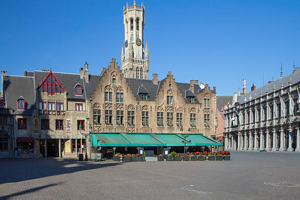 Central Bruges old town with Belfry on the background. Horizobtally.