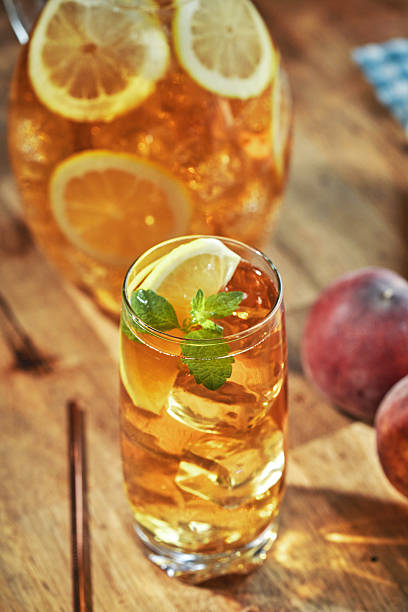 Peach Ice Tea with Fresh Lemons