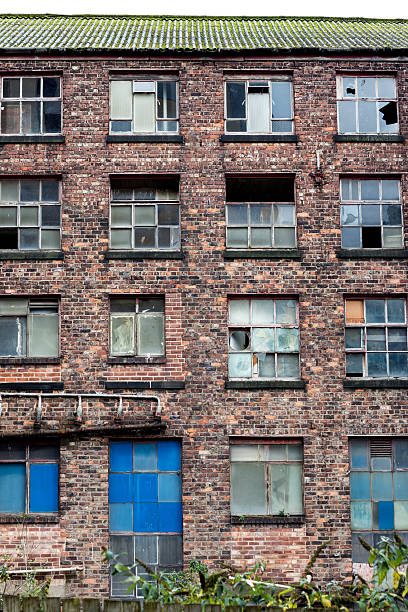 View of Dilapidated Property in the centre of Manchester UK.  There are no people in the photograph