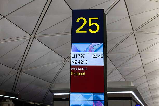 Hong Kong - February 9, 2026 : Departure gate for a Lufthansa flight to Frankfurt Airport at Hong Kong International Airport.
