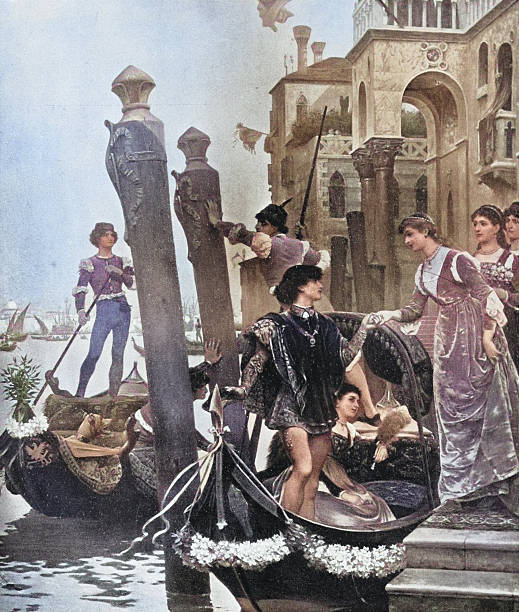 19th Century Painting: Jacques Wagraz, Fete in Venice, 15th Century