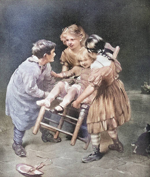 19th Century Painting: J Morgan, Seesaw