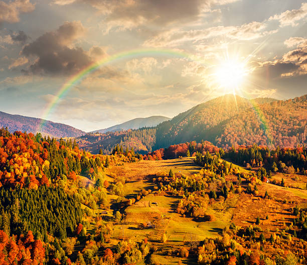istock rural area in mountains autumn landscape at sunset 2263287727