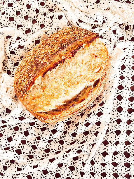 Handmade Sourdough Bread, made at home with simple clean ingredients. Long fermented before baking for gut health.