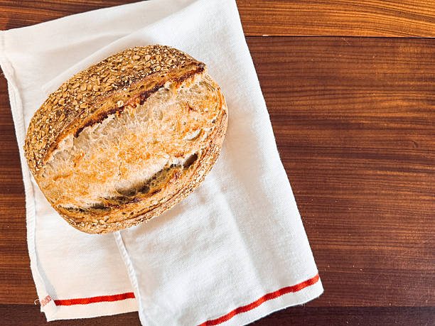 Handmade Sourdough Bread, made at home with simple clean ingredients. Long fermented before baking for gut health.
