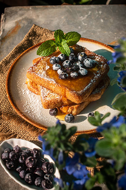 homemade-french-toast-blueberries-honey-breakfast