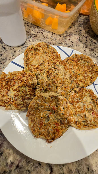 Tortang Talong is Served on a Plate During a Family Meal in a Home Kitchen in the Philippines