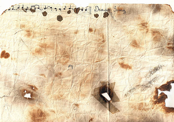 Musical notes on old parchment paper