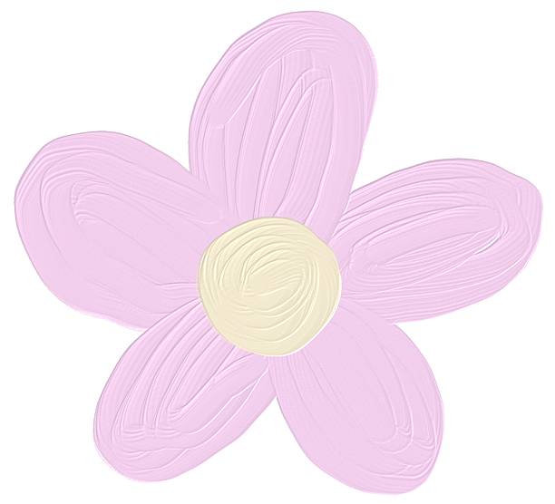 Pink flower oil paint illustration