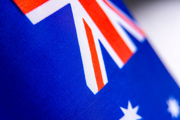Australian Flag Union Jack Corner Fabric Macro