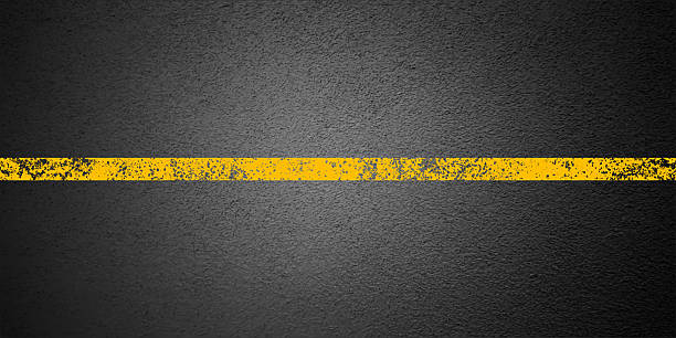 istock Asphalt road with yellow lane marking, concrete highway surface, texture. Street traffic line, road dividing strip. Pattern with grainy structure, grunge stone background. Vector illustration 2263439213