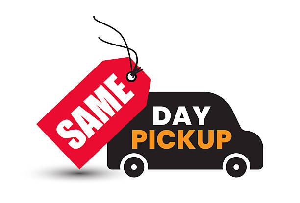Same Day Pickup, Text, Sign, Vector, Label Same Day Pickup, Text, Sign, Vector, Label same day shipping icon stock illustrations