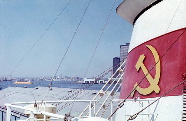 New Orleans, USA - December 1, 1976: view from soviet cargo ship at port New Orleans