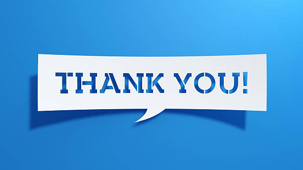 istock 3D White Speech Bubble with THANK YOU Text on Blue Background 2263545087