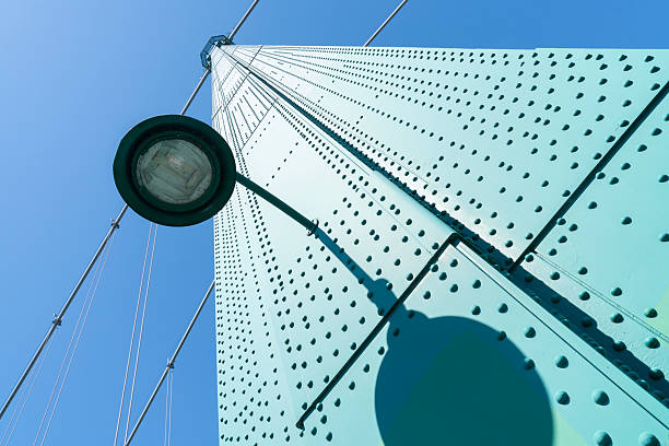 One of the towers of the Lion’s Gate Bridge in the sun.