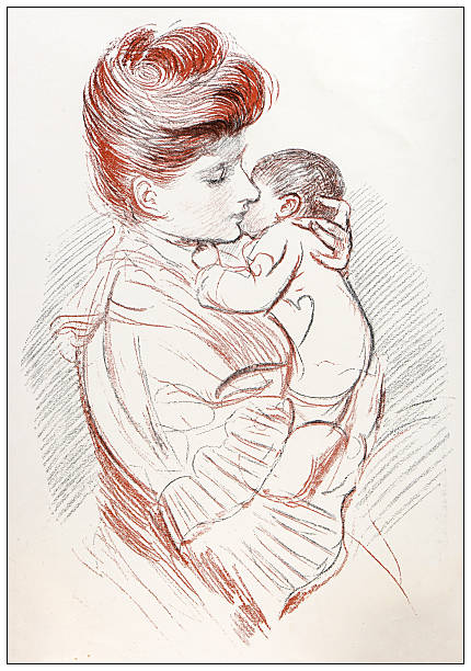 Image from 19th Century Art Illustrated Magazine: The Kiss, Study by Paul Helleu