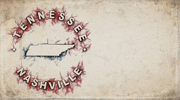 Tennessee Vintage Country Stamp Map on Worn Paper