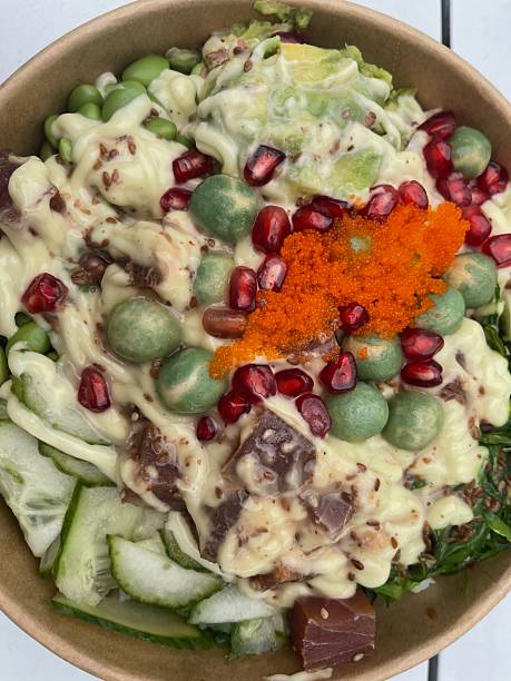 Healthy Poke Bowl with Fresh Ingredients