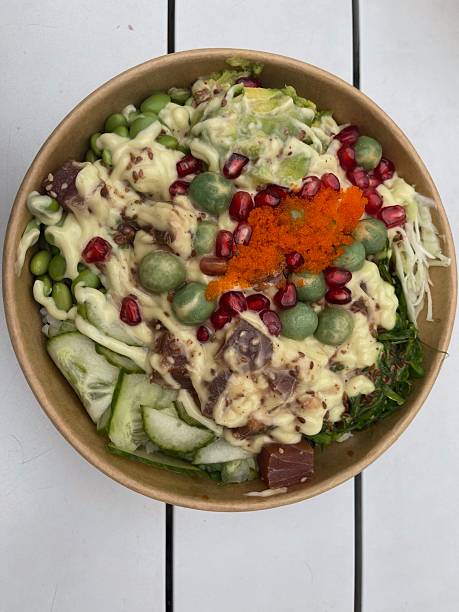Healthy Poke Bowl with Fresh Ingredients