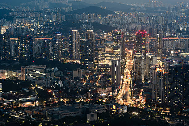 Seoul cityscape at night