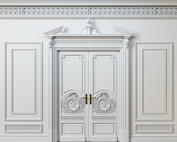 istock Portal carved door baroque background wall 2263693403