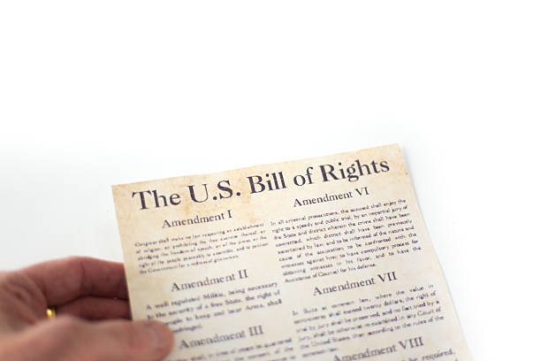 Hand Holding U.S. Bill of Rights