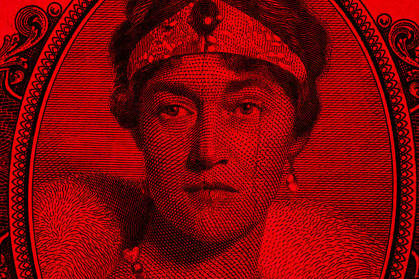 Elegant Grand-Duchess Charlotte from vintage no longer circulating Luxembourg paper money currency bill.