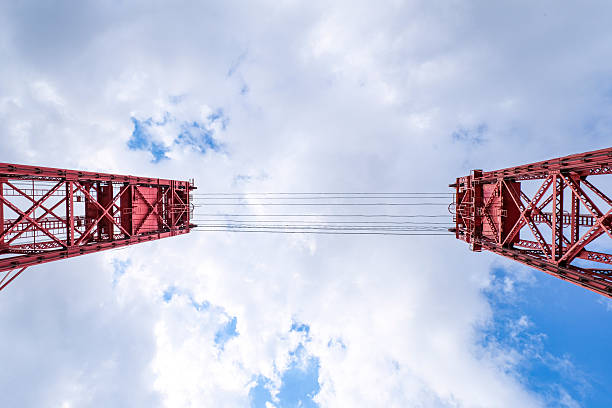 The Chikugo River Lift Bridge, which can still be seen in operation