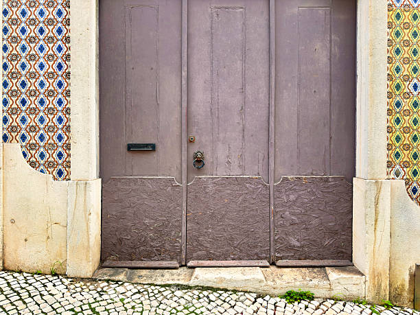 Architectural detail from narrow street of Lisbon, Portugal