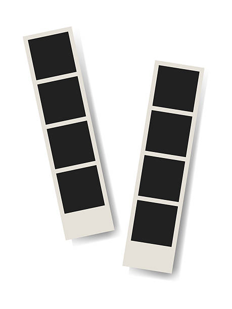 Retro photo frame with shadow, pictures from photo booth. Vector illustration