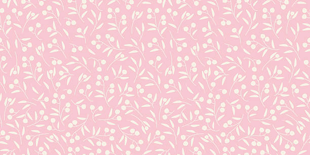 Seamless floral pattern with soft pink petal shapes and delicate outlined details. Elegant repeating background for fabric, wrapping paper, stationery, packaging, wallpaper, and soft textile surfaces.