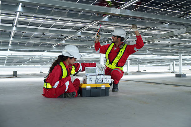 Engineers is checking the industry cooling tower air conditioner is water cooling tower air chiller HVAC of a major building or industrial facility