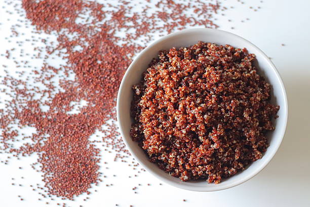 Cooked Red Quinoa Superfood in Bowl