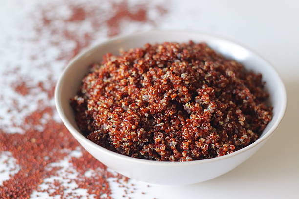 Cooked Red Quinoa Superfood in Bowl
